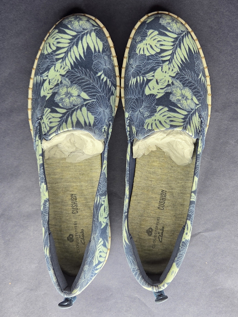 Cloudsteppers by Clarks Navy Floral Canvas Slip-On Loafers - Picture 6 of 8